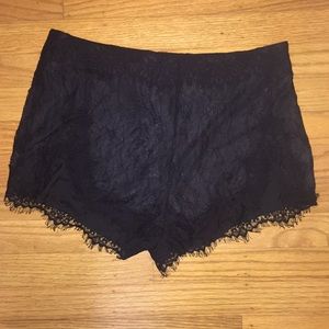 Black lace shorts